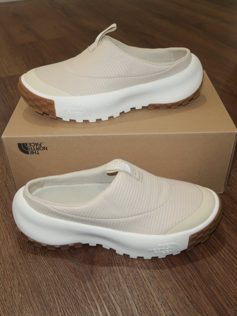 New Womens The North Face Never Stop Mule Slip On Sneaker Gravel White Dune sz 7
